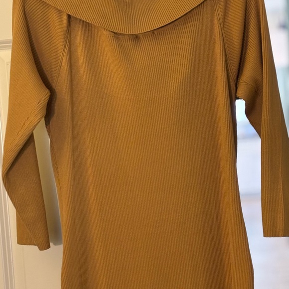 Ashley Stewart Mustard Long Sleeve Dress Sweater Dress - Picture 2 of 12